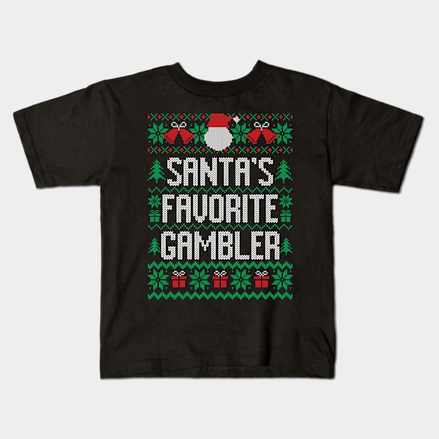 Santa's Favorite Gambler Kids T-Shirt by Saulene